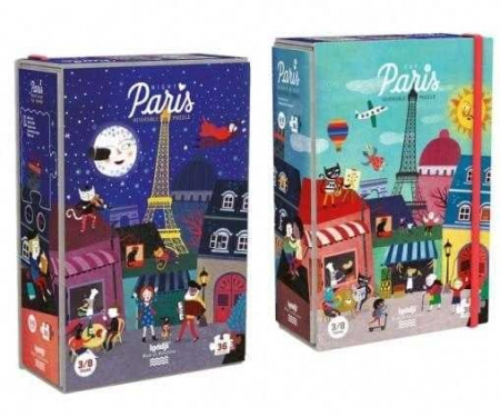 Jucarii si jocuri copii - Puzzle Londji, Noapte si zi la Paris, 4-5 ani +