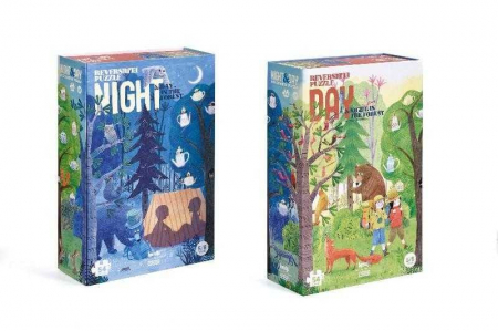 Jucarii copii 4-5 ani - Puzzle Londji reversibil, zi si noapte, 4-5 ani +