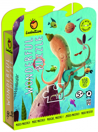 Cadouri copii - Puzzle Lumea Poveștilor - Muzica, Maestre! +5 Ani, 108 piese
