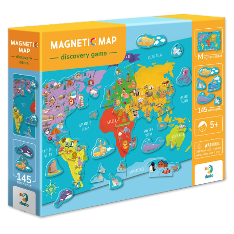 Jucarii si jocuri copii - Puzzle magnetic, Harta lumii