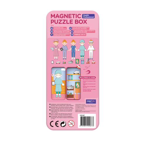 Puzzle magnetic in cutie metalica, joc de potrivire si asociere - Doctor [2]