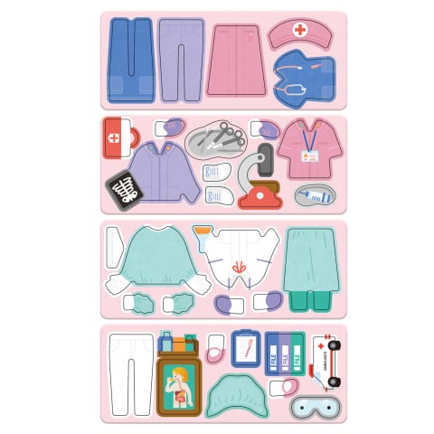 Puzzle magnetic in cutie metalica, joc de potrivire si asociere - Doctor [9]