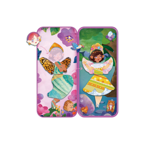 Puzzle magnetic in cutie metalica, joc de potrivire si asociere - Padurea Zanelor [1]