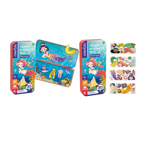 Puzzle magnetic in cutie metalica, joc de potrivire si asociere - Sirene [2]