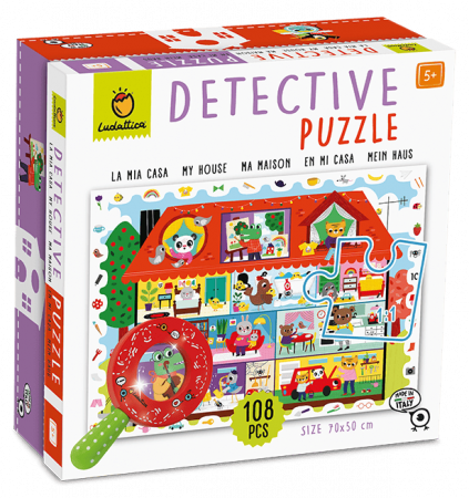 Jucarii copii 4-5 ani - Puzzle Micul Detectiv - Casa mea, Ludattica, + 5 ani, 108 piese