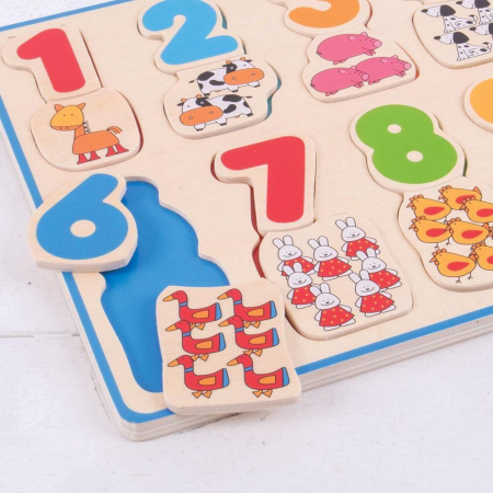 Puzzle - numere si culori, BIGJIGS Toys, 1-2 ani + [2]