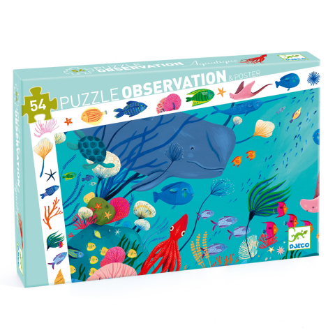 Jucarii copii 4-5 ani - Puzzle observatie Djeco, Acvatic, 4-5 ani +