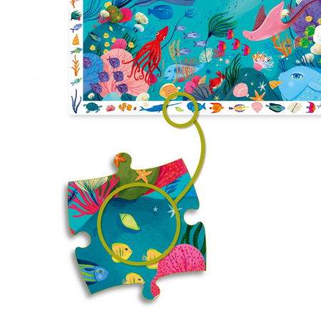 Puzzle observatie Djeco, Acvatic, 4-5 ani + [2]