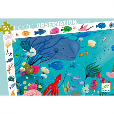 Puzzle observatie Djeco, Acvatic, 4-5 ani + [4]