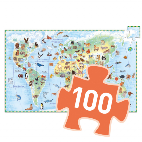 Puzzle observatie Djeco Animalele lumii, 2-3 ani + [2]