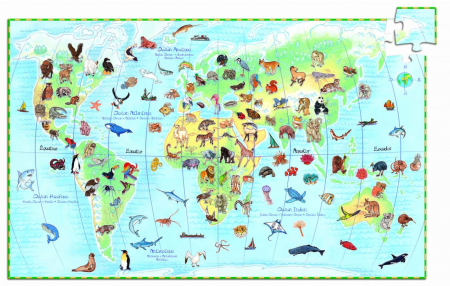 Jucarii copii 2-3 ani - Puzzle observatie Djeco Animalele lumii, 2-3 ani +