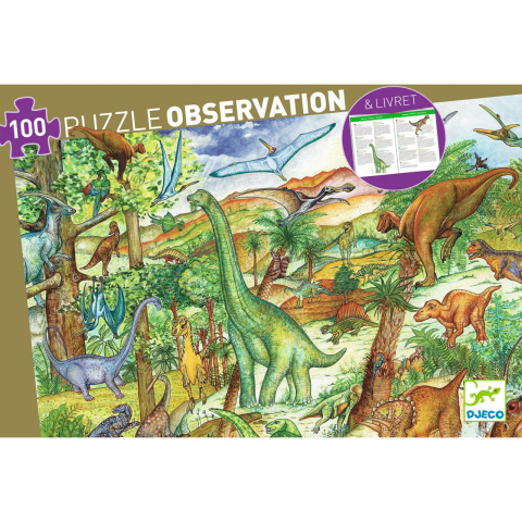Puzzle observatie Djeco Dinozauri, 6-7 ani + [3]