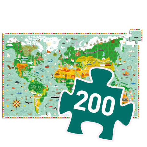 Puzzle observatie Djeco In jurul lumii, 6-7 ani + [2]
