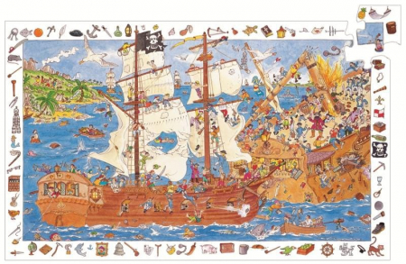 Jucarii copii 12+ ani - Puzzle observatie Djeco Pirati, 6-7 ani +