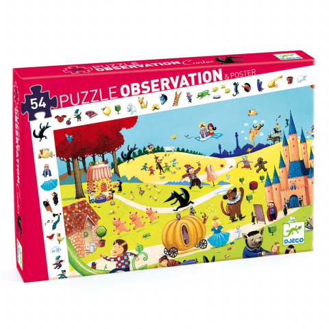 Jucarii copii 2-3 ani - Puzzle observatie Djeco, Povesti renumite, 2-3 ani +