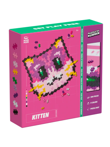 Jocuri de indemanare - Puzzle pe numere Plus-Plus, 500 piese, Pisicuta