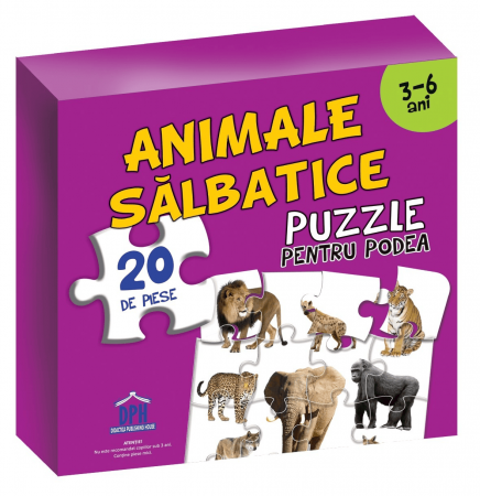 Jucarii copii 2-3 ani - Puzzle pentru podea - Animale salbatice, DPH, 2-3 ani +