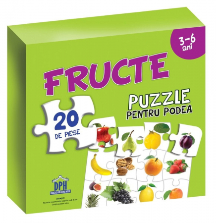 Jucarii copii 2-3 ani - Puzzle pentru podea - Fructe, DPH, 2-3 ani +