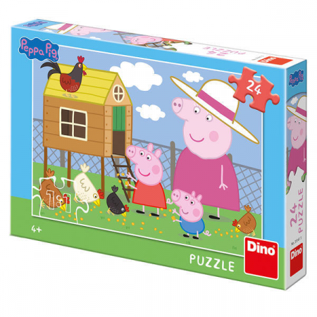 Jucarii copii 4-5 ani - Puzzle - Peppa Pig - Puisorii (24 piese), Dino, 4-5 ani +