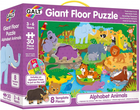 Jucarii baieti - Puzzle Podea: Alfabetul animalutelor (30 piese), Galt, 2-3 ani +