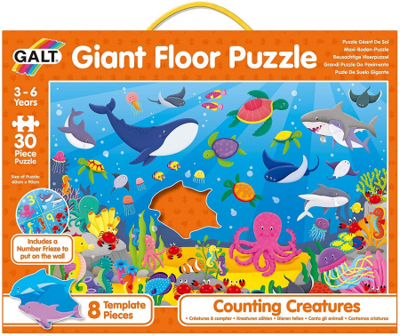 Puzzle Podea: Numaram animalute marine (30 piese), Galt, 2-3 ani + [2]