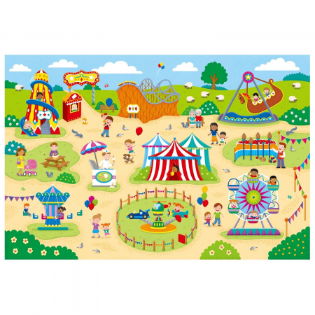 Puzzle Podea: Parcul de distractii (30 piese), Galt, 2-3 ani + [3]