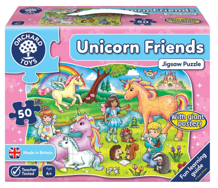 Puzzle - Puzzle Prietenii Unicornului UNICORN FRIENDS, Orchard Toys, 4-5 ani +