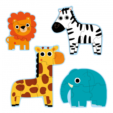 Puzzle bebelusi - Puzzle progresiv Djeco, in jungla, 1-2 ani +