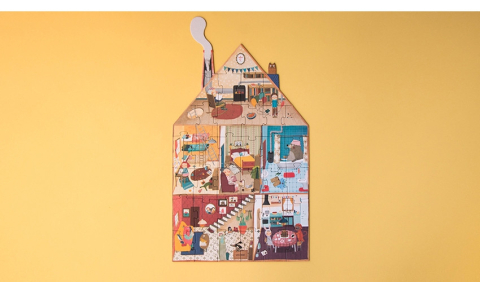 Puzzle reversibil Londji, Bun venit acasa, 2-3 ani + [4]
