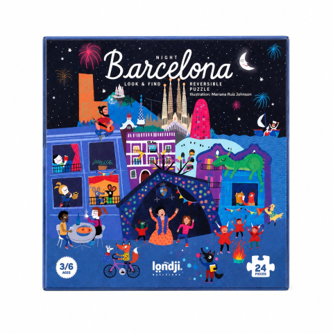 Puzzle reversibil Londji, zi si noapte in Barcelona, 2-3 ani + [1]