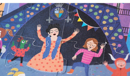 Puzzle reversibil Londji, zi si noapte in Barcelona, 2-3 ani + [4]