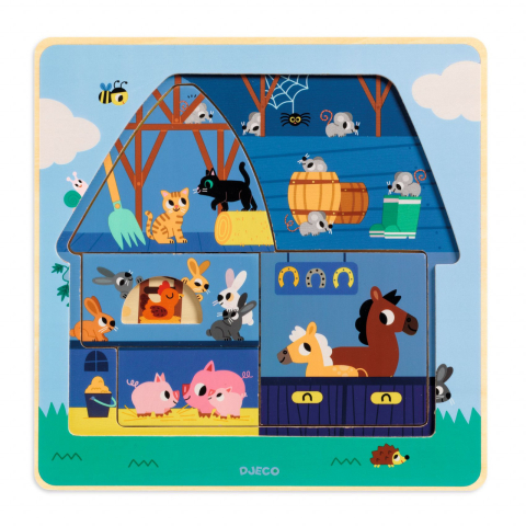 Puzzle straturi Djeco, animale de la ferma [4]