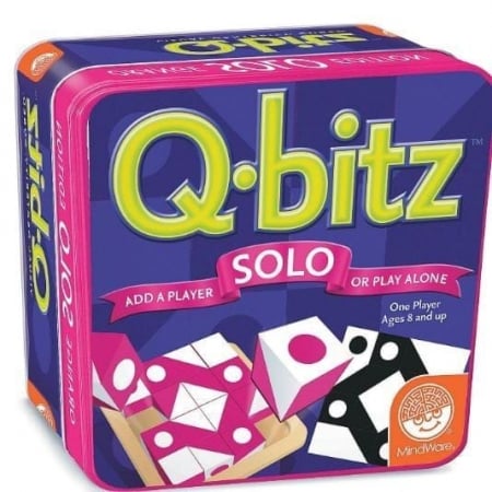 Jucarii si jocuri copii - Q-bitz Solo: Magenta Edition, joc educativ cu piese din lemn, MindWare, +8 ani