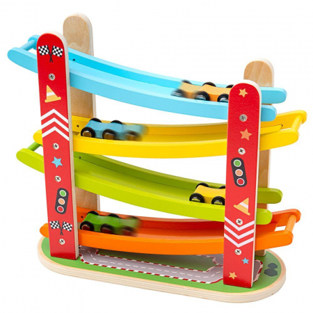Rampa etajata - Cursa masinutelor, BIGJIGS Toys, 2-3 ani + [1]