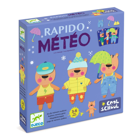 Jucarii copii 2-3 ani - Rapido Meteo, joc de memorie Djeco