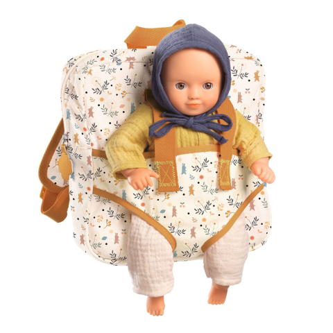 Jucarii copii 8-9 ani - Rucsac cu port bebe, Djeco, 3 ani+