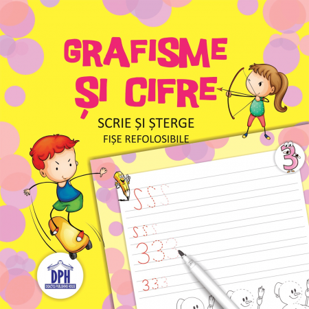 Carti pentru copii - Scrie si sterge - Grafisme si cifre, DPH, 6-7 ani +