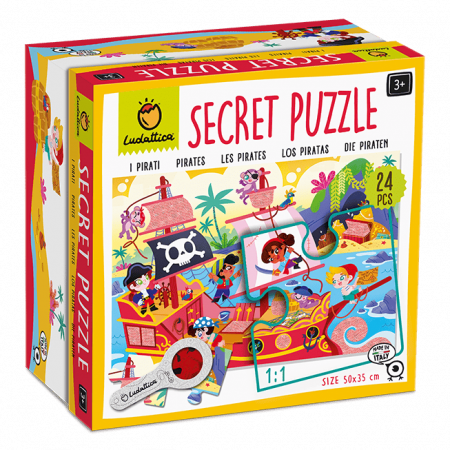 Jucarii gradinita si scoala - Secret Puzzle - Pirații, Ludattica, 2-5 ani, 24 piese