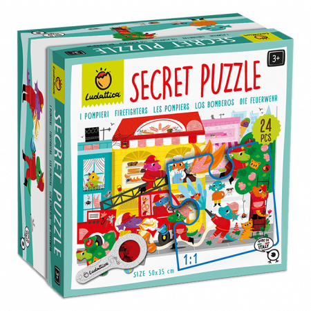 Jucarii gradinita si scoala - Secret Puzzle - Pompierii, Ludattica, 3 ani +, 24 piese