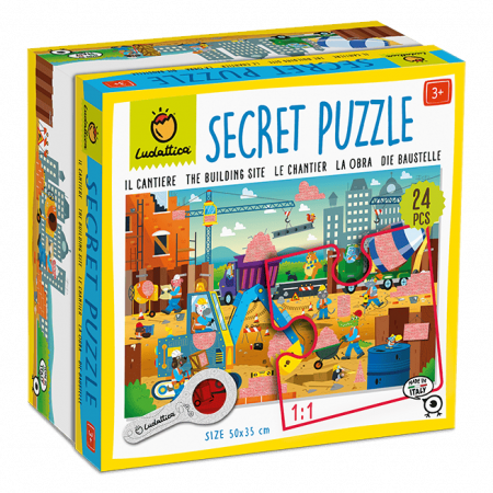 Vârsta - Secret Puzzle - Santierul, Ludattica, 3 ani+, 24 piese