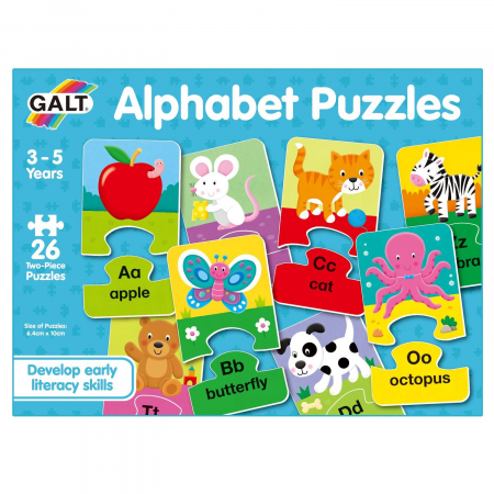 Vârsta - Set 26 de puzzle-uri Alfabet (2 piese), Galt, 2-3 ani +