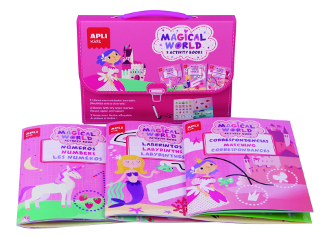 Vârsta - Set 3 carti cu activitati reutilizabile - Magie, +3 ani Apli Kids