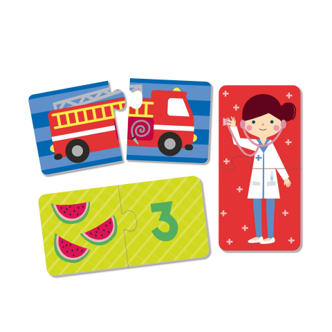 Set 3 puzzle duo - Numere, Vehicule, Meserii, Apli Kids, +3 ani [2]