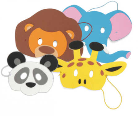 Animalele Planetei - Set 4 masti Animalele Planetei, RBA, +18 luni