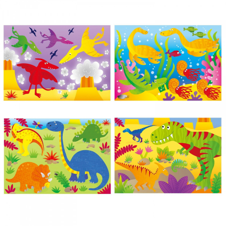 Set 4 puzzle-uri Dinozauri (12, 16, 20, 24 piese), Galt, 2-3 ani + [1]
