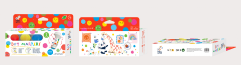 Set 5 carioci lavabile Dot Markers - culori clasice, Haku Yoka [3]