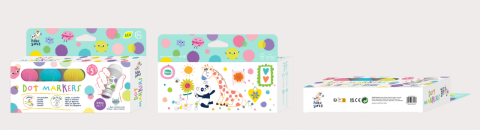 Set 5 carioci lavabile Dot Markers - culori pastel, Haku Yoka [3]