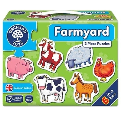 Set 6 puzzle Ferma (2 piese) FARMYARD, Orchard Toys, 1-2 ani + [0]