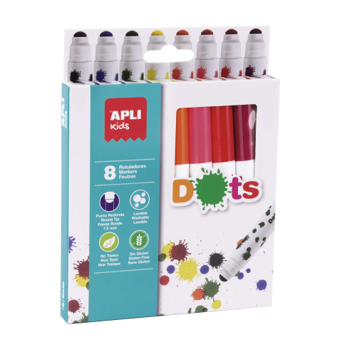 Jucarii copii 4-5 an - Set 8 Markere tip stampila, Ø 14.4 x 137 mm