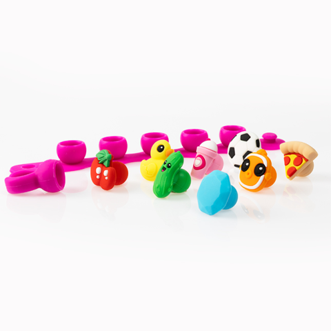 Set Bratara si inel cu talismane pop-it Plip Charms, turcoaz [1]